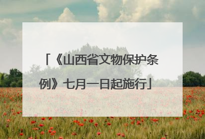 《山西省文物保护条例》七月一日起施行