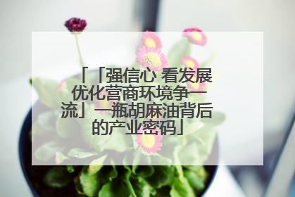 「强信心 看发展 优化营商环境争一流」一瓶胡麻油背后的产业密码