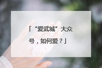 “爱武城”大众号，如何爱？