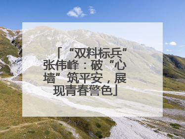 “双料标兵”张伟峰：破“心墙”筑平安，展现青春警色