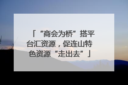 “商会为桥”搭平台汇资源，促连山特色资源“走出去”