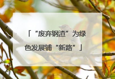 “废弃钢渣”为绿色发展铺“新路”