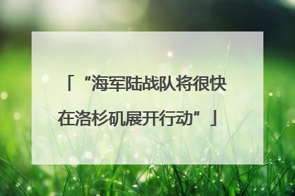 “海军陆战队将很快在洛杉矶展开行动”