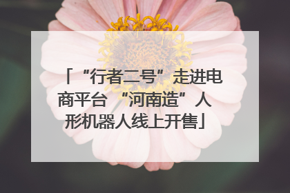 “行者二号”走进电商平台 “河南造”人形机器人线上开售