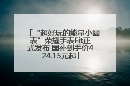 “超好玩的能量小圆表”荣耀手表Fit正式发布 国补到手价424.15元起