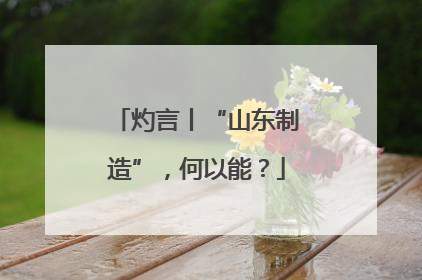 灼言丨“山东制造”，何以能？