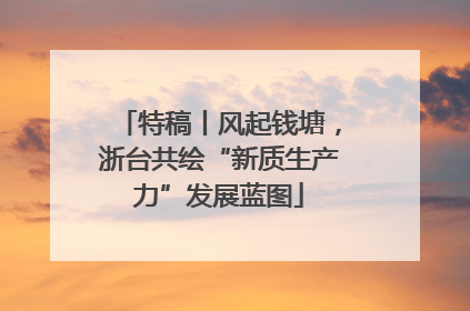 特稿丨风起钱塘，浙台共绘“新质生产力”发展蓝图