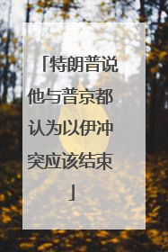 特朗普说他与普京都认为以伊冲突应该结束