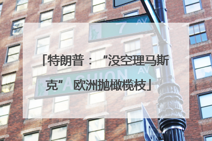 特朗普：“没空理马斯克” 欧洲抛橄榄枝
