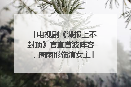 电视剧《谍报上不封顶》官宣首波阵容，周雨彤饰演女主
