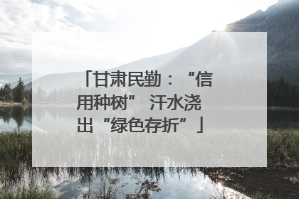 甘肃民勤：“信用种树” 汗水浇出“绿色存折”