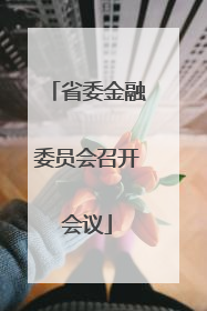 省委金融委员会召开会议