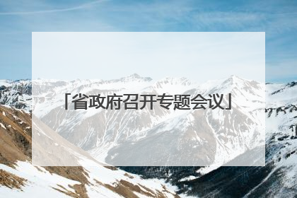 省政府召开专题会议