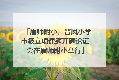 眉师附小、晋凤小学市级立项课题开题论证会在眉师附小举行