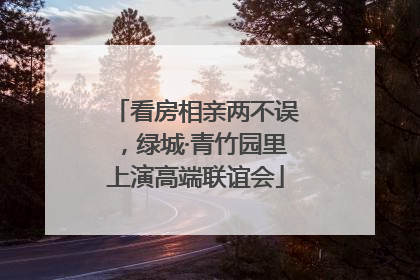 看房相亲两不误，绿城·青竹园里上演高端联谊会