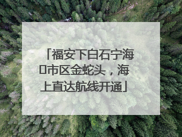 福安下白石宁海⇆市区金蛇头，海上直达航线开通