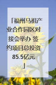 福州马祖产业合作园区对接会举办 签约项目总投资85.5亿元