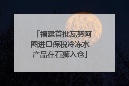 福建首批瓦努阿图进口保税冷冻水产品在石狮入仓