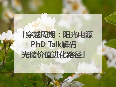 穿越周期：阳光电源PhD Talk解码光储价值进化路径