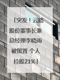 突发！云路股份董事长兼总经理李晓雨被留置 个人持股21%