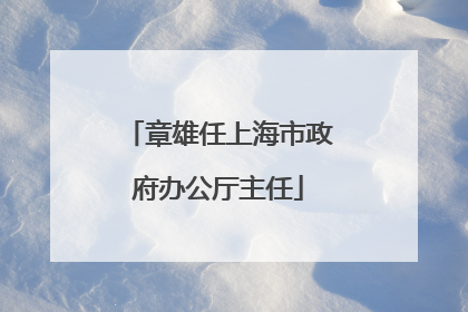 章雄任上海市政府办公厅主任