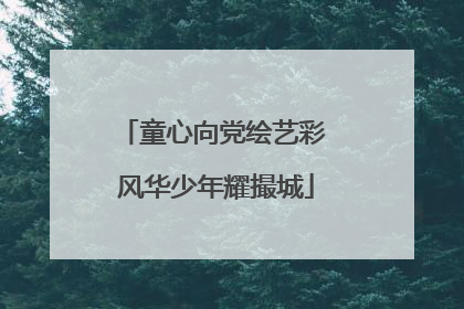 童心向党绘艺彩 风华少年耀撮城