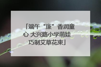 端午“廉”香润童心 大兴路小学萌娃巧制艾草花束