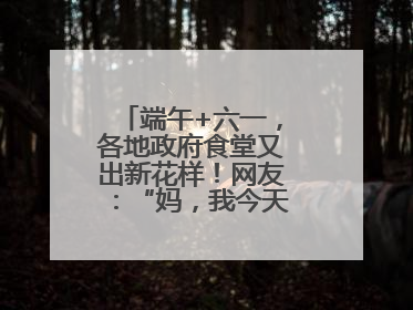 端午+六一，各地政府食堂又出新花样！网友：“妈，我今天不回家吃了”