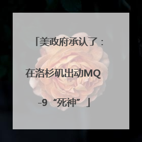 美政府承认了：在洛杉矶出动MQ-9“死神”