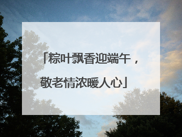粽叶飘香迎端午，敬老情浓暖人心