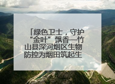 绿色卫士，守护“金叶”飘香—竹山县深河烟区生物防控为烟田筑起生态屏障