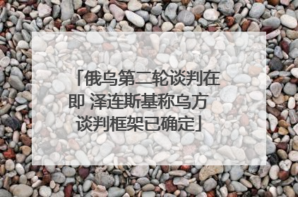 俄乌第二轮谈判在即 泽连斯基称乌方谈判框架已确定