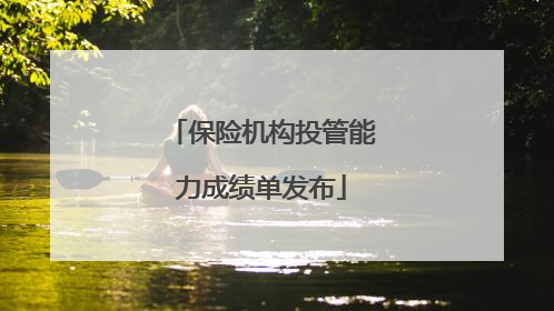 保险机构投管能力成绩单发布