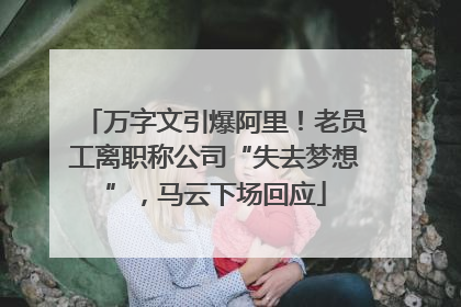 万字文引爆阿里！老员工离职称公司“失去梦想”，马云下场回应