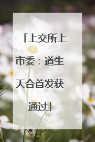 上交所上市委：道生天合首发获通过