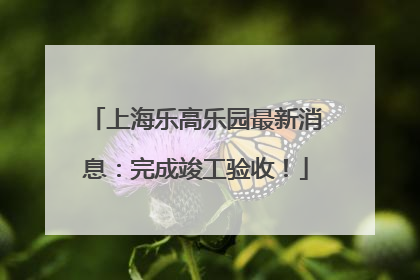 上海乐高乐园最新消息：完成竣工验收！