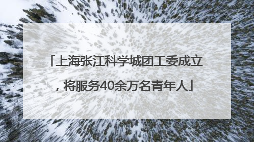 上海张江科学城团工委成立，将服务40余万名青年人