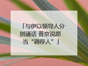 与伊以领导人分别通话 普京说愿当“调停人”
