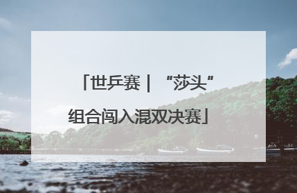 世乒赛｜“莎头”组合闯入混双决赛