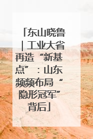 东山晓鲁｜工业大省再造“新基点”：山东频频布局“隐形冠军”背后