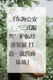 东海公安：“三式服务”护航经济发展 打造一流营商环境