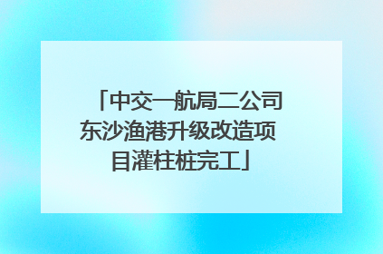 中交一航局二公司东沙渔港升级改造项目灌柱桩完工