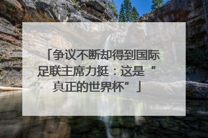 争议不断却得到国际足联主席力挺：这是“真正的世界杯”
