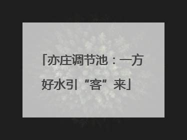亦庄调节池：一方好水引“客”来