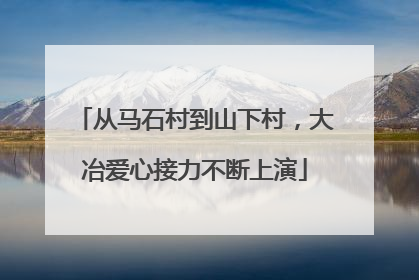 从马石村到山下村，大冶爱心接力不断上演