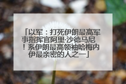 以军：打死伊朗最高军事指挥官阿里·沙德马尼！系伊朗最高领袖哈梅内伊最亲密的人之一