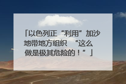 以色列正“利用”加沙地带地方组织  “这么做是极其危险的！”