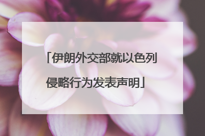 伊朗外交部就以色列侵略行为发表声明