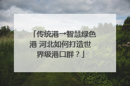 传统港→智慧绿色港 河北如何打造世界级港口群？