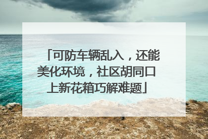 可防车辆乱入，还能美化环境，社区胡同口上新花箱巧解难题